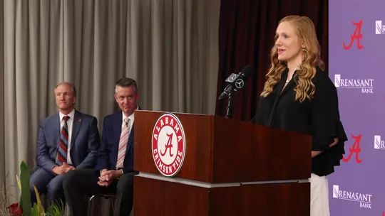 Ashley Johnston at her introductory press conference