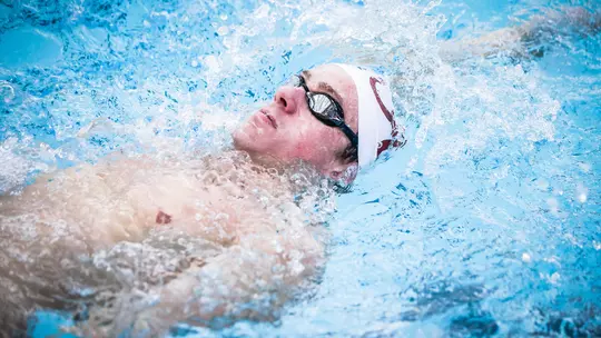Derek Maas doing the backstroke