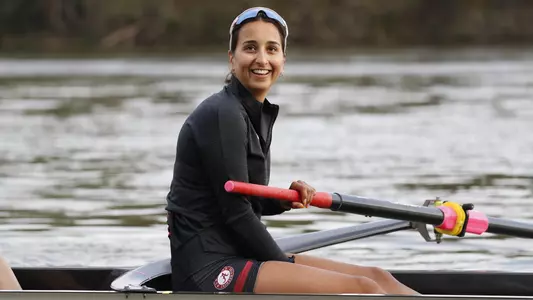 Rower Darcy Jennings readies to race against Tennessee