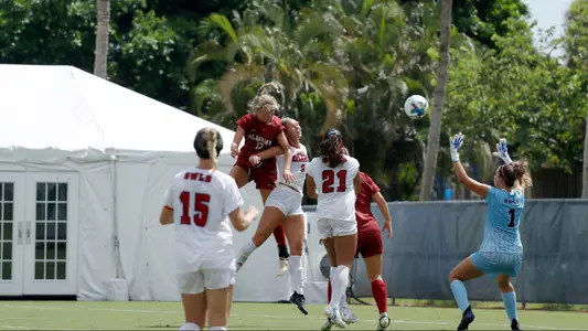 Riley Tanner scoring a goal off a header against FAU