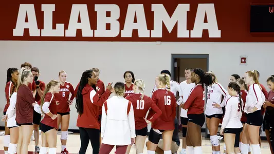Volleyball Team Huddle Following Scrimmage