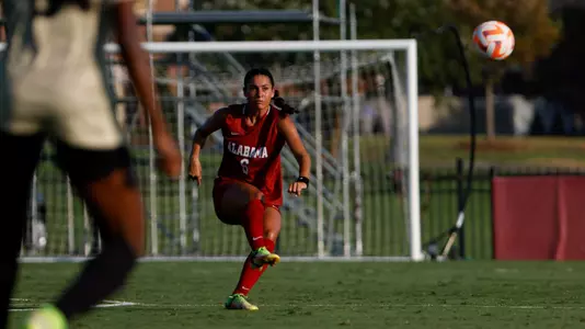 Sasha Pickard kicks the ball