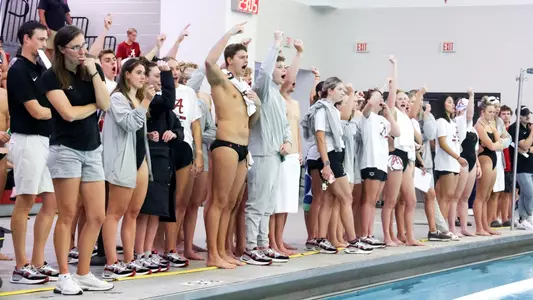 Team cheering on deck