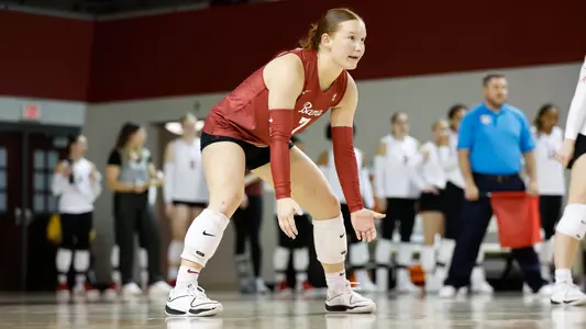Victoria Schmer waits for the next point.