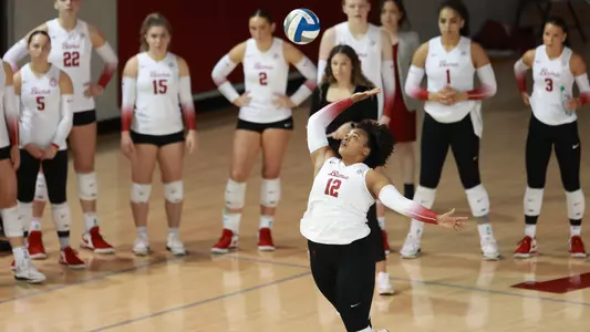 Gabbi LeBlanc serves the ball.