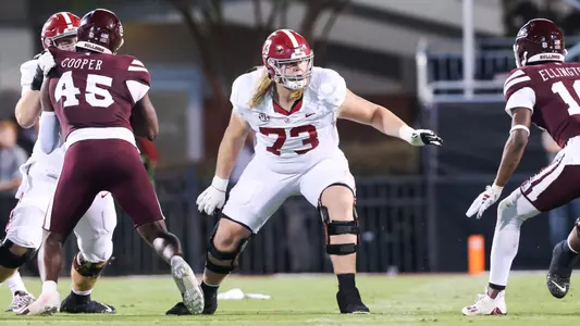 9/30/23 MFB Alabama vs Mississippi State
Alabama offensive lineman Olaus Alinen (73)
Photo by Jeff Hanson