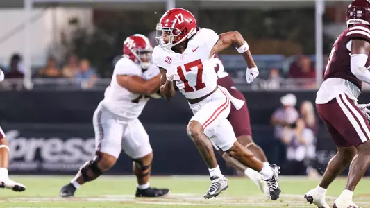 9/30/23 MFB Alabama vs Mississippi State
Alabama wide receiver Isaiah Bond (17)
Photo by Jeff Hanson