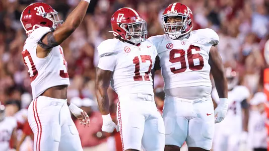 9/30/23 MFB Alabama vs Mississippi State
Alabama linebacker Trezmen Marshall (17)
Alabama defensive lineman Tim Keenan III (96)
Photo by Jeff Hanson