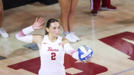 Callie Kieffer focuses before she serves the ball.