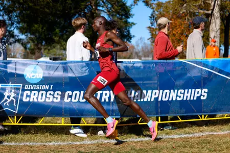 Alabama runner Victor Kiprop runs during the 2023 Cross Country National Championship at Panorama Farms in Charlottesville, VA on Saturday, Nov 18, 2023.
Photo by Rodger Champion