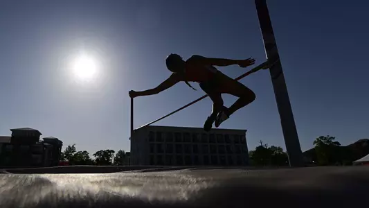 Student-athlete performing the high jump