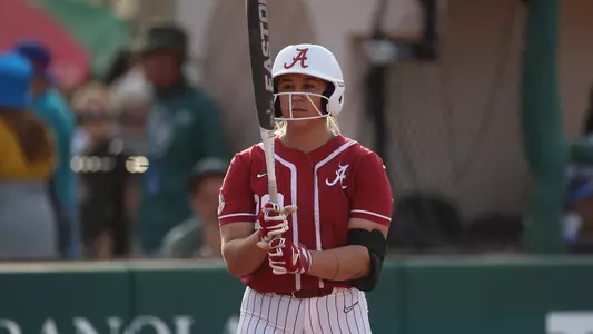 Ashley Prange steps into the batter's box vs. UCLA (Feb. 17, 2023)