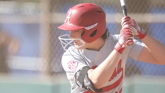 Faith Hensley stands at the plate vs. UCF (Feb. 18, 2023)