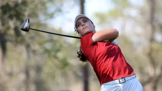 Benedetta Moresco tees off the opening round of the Darius Rucket
