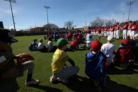 Alabama Head Coach Brad Bohannon (6) speaks during Fan Day at Sewell-Thomas Stadium in Tuscaloosa, AL on Saturday, Feb 4, 2023.
