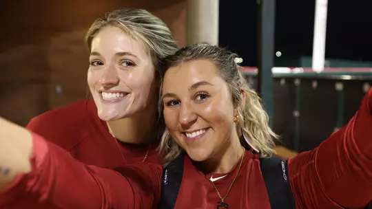 Ashley Prange taking a selfie with Montana Fouts