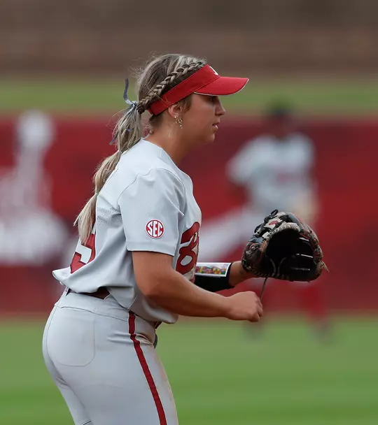 Ashley Prange standing with her glove