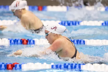 Alabama swimmer Avery Wiseman swims during NCAA National Championships at Allan Jones Intercollegiate Aquatic Center in Knoxville, TN on Friday, Mar 17, 2023.