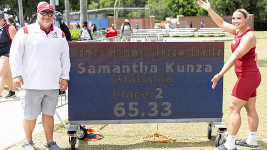 Samantha Kunza breaks school record in hammer throw