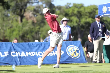 Nick Dunlap tees off round three of the 2023 SEC Men's Golf Championships