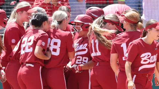 Ashley Prange celebrates after a home run vs. LSU (April 30, 2023)
