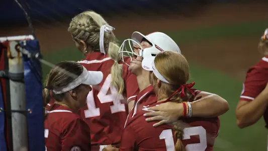 Bailey Dowling celebrates after hitting a two-run double against Arkansas at the SEC Tournament (May 11, 2023)
