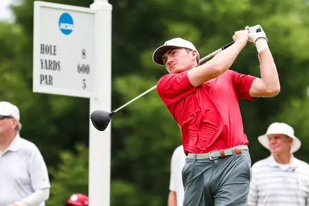Nick Dunlap tees off the 2023 NCAA Men's Golf Norman Regional