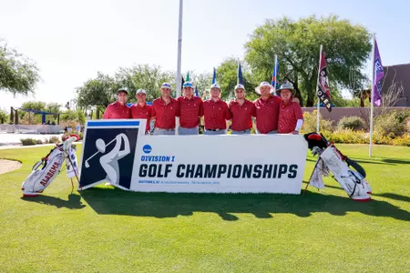 The University of Alabama Men's Golf Team poses for a photo during day four of the NCAA Championship Finals at Grayhawk Golf Club - Raptor Course in Scottsdale, AZ on Monday, May 29, 2023.
Photo by Rodger Champion
