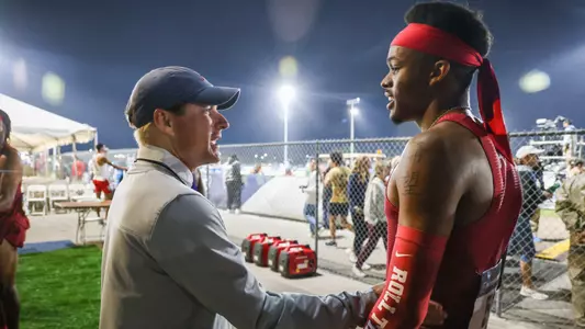 Coach Wiley with 400m Hurdles national runner-up Corde Long