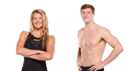 Kensey McMahon and Derek Maas posed white screen