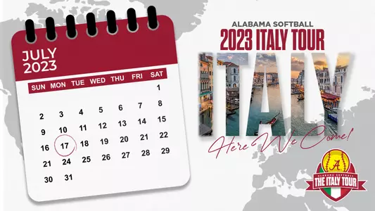 Alabama Softball Italy Tour Header Graphic