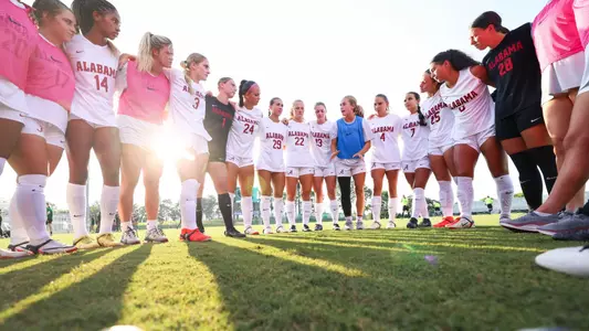 Soccer team huddle