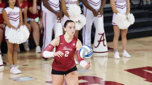 Callie Kieffer prepares to serve.