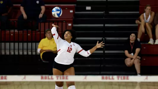 Gabbi LeBlanc hits the ball.