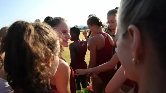 UA Cross County Women Team Huddle Prior to Race
