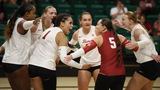 Alabama volleyball celebrates vs. UAB (Sept. 10, 2023)