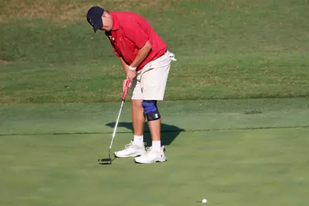 Alabama golfer Canon Claycomb sinks the putt during SEC Match Play Hosted by Jerry Pate at Country Club of Birmingham in Biurmingham, AL on Wednesday, Sep 27, 2023.