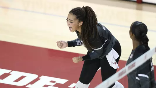 Micah Gryniewicz celebrating after a point.
