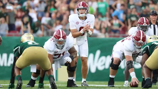 9/16/23 MFB Alabama vs USF
Alabama quarterback Tyler Buchner (8)
Photo by Jeff Hanson