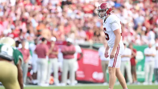 9/16/23 MFB Alabama vs USF
Alabama kicker Will Reichard (16)
Photo by Jeff Hanson