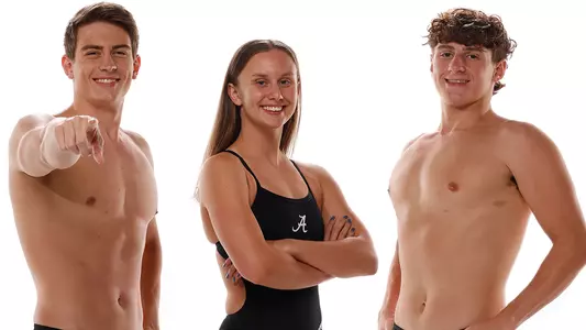 Bernardo Bondra de Almeida, Emily Jones and Jarrett Payne on a white screen