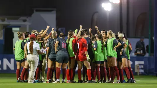 Alabama soccer team huddle