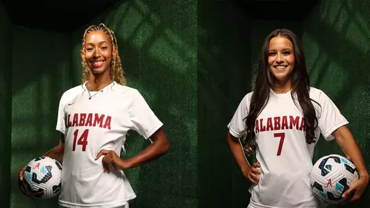 Gianna Paul and Gessica Skorka on green background