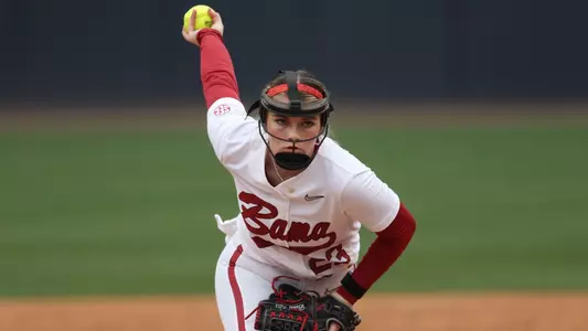 Alabama softball player Jocelyn Briski pitches against Georgia Tech.