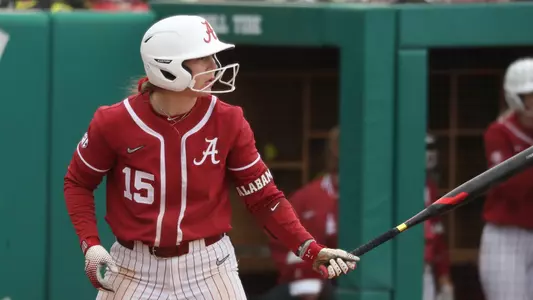 Alabama softball player Kendal Clark up to bat against UVA.