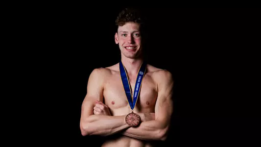 Charlie Hawke with medal