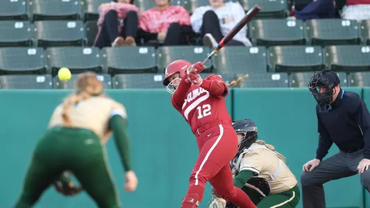 Alabama softball player Emma Broadfoot (12) batting against UAB.