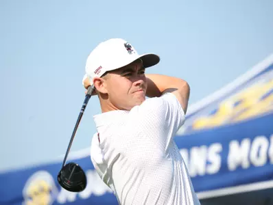 Thomas Ponder tees off at the 2024 SEC Men's Golf Championships