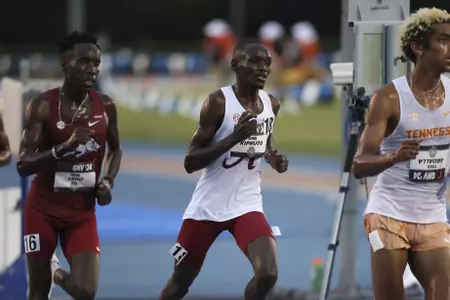 Alabama Track Athlete Dennis Kipruto during the SEC Championships at Pressly Stadium in Gainsville, FL on Thursday, May 9, 2024.