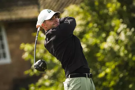 Signee Dominic Clemons tees off while playing for Stetson